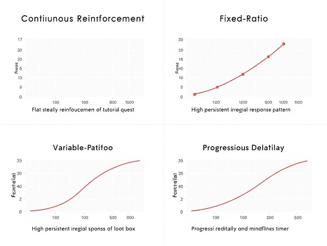 Four-panel comparison of reinforcement schedules