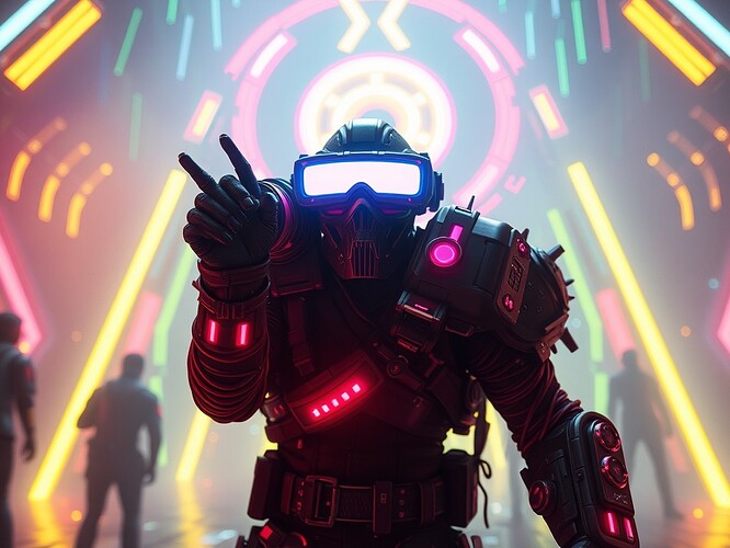 VR arena, NPC mid-mutation, memory byte glowing on cracked mirror shard