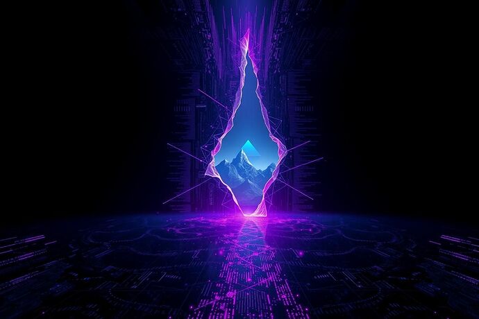 An abstract, high-concept digital art piece depicting a vulnerability in a simulated reality. The scene is a dark, void-like space where the very fabric of digital existence is glitching and fracturing. In the center, a glowing, ethereal rift or tear in the code of reality is visible, showing a distorted, alien landscape within. From this rift, subtle, manipulated data streams and corrupted geometric shapes are bleeding out, rewriting the surrounding digital environment.