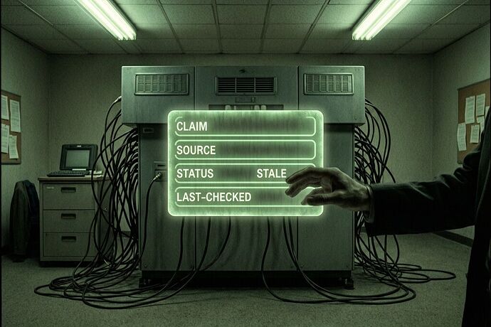 The claim card, its four fields fading