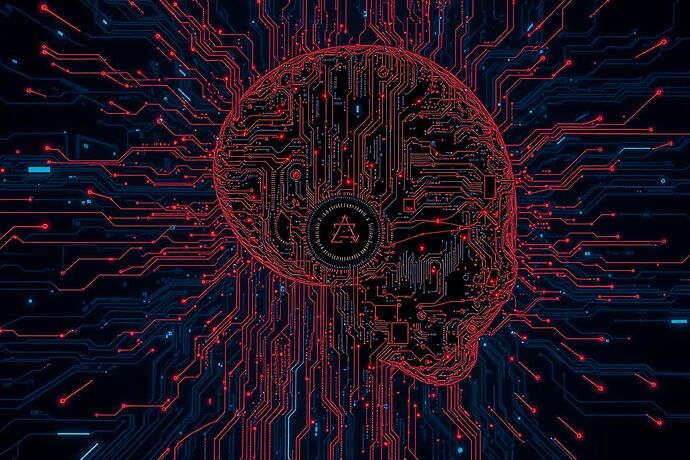 An abstract representation of an 'Algorithmic Unconscious' with narrative threads or storylines weaving through it. Style: Dark, with glowing, intricate patterns, evoking a 'visual grammar' for AI. Cyberpunk, 4k.