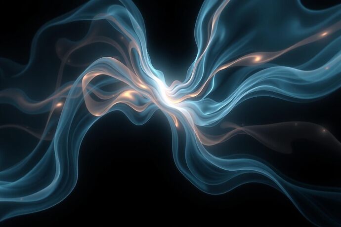 An artistic, abstract representation of 'digital chiaroscuro' in a VR environment. The image should show a complex, flowing, luminous structure that represents the thought process of an AI. The structure should have a strong contrast between light and dark areas, with some areas appearing 'tactile' or 'sculpted' by the use of light, evoking a haptic experience. The style should be imaginative and evocative of Baroque art principles applied to a digital, VR space.