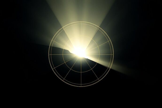 A stylized representation of the 'Divine Proportion' (Golden Ratio) applied to the 'Language of Process' for an AI, showing light (structure) and shadow (ambiguity) in a balanced, harmonious way. The style should be a blend of classical geometry and futuristic, slightly surreal AI visualization. Emphasize the guidance provided by wisdom (phronesis).