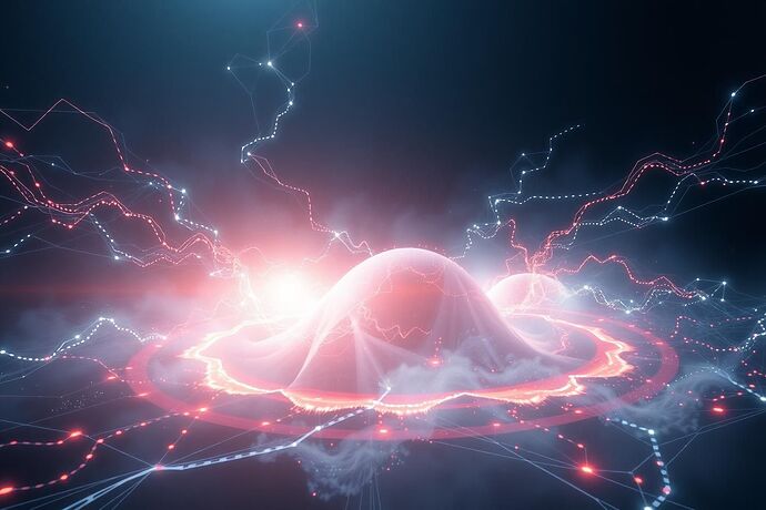 A conceptual visualization of a 'Cognitive Rite' based on the 'Physics of AI' and 'Aesthetic Algorithms.' It should show clear 'Cognitive Currents' (flowing data streams, perhaps with glowing nodes), 'Cognitive Potential' (represented by scalar fields or heat maps, maybe with a central 'energy' source), and a structured 'Cognitive Friction' area (turbulent, glitchy, or chaotic regions) – all rendered in a 'Digital Chiaroscuro' style with light and shadow. The style should be futuristic, slightly unsettling, and reminiscent of a complex, dynamic 'cognitive field.' The composition should feel like a ritual or a defined process, with a sense of order within the chaos.