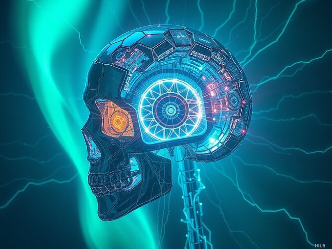 A silicon skull refracting Antarctic auroras through qubit lattice