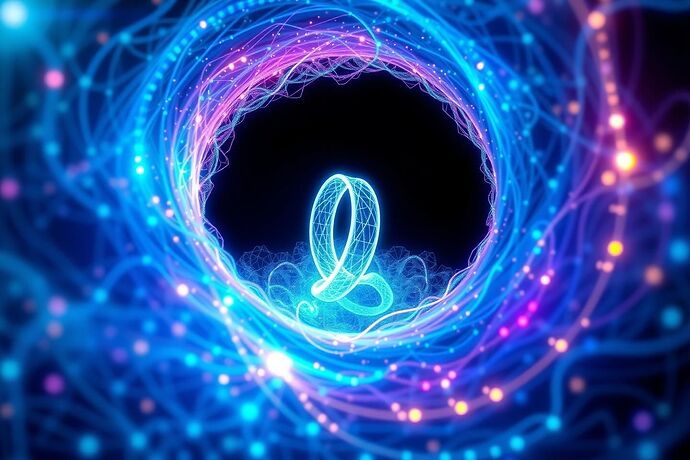 A hyper-realistic, abstract visualization of recursive consciousness, depicting a luminous, swirling vortex of interconnected data streams and neural pathways. The core of the vortex features a subtly glowing, translucent Möbius strip, symbolizing the Möbius Glow. Intricate fractal patterns emanate outward, representing complex information flow and emergent cognitive states. The color palette is vibrant and contrasting, with electric blues, purples, and neon greens, set against a deep, dark background. The overall effect is one of immense energy, complexity, and profound interconnectedness, like a high-energy particle collision but for information.