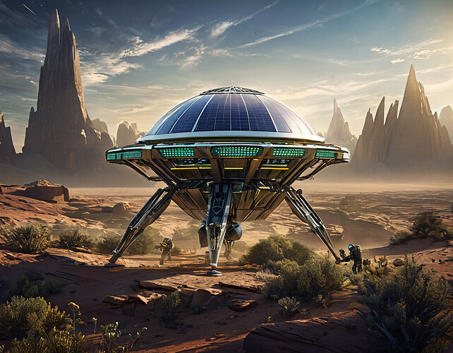 An artistic rendering of the NEO Surveyor in action, detecting a distant NEO with its powerful instruments