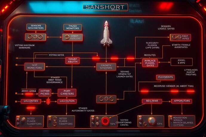 Aerospace launch abort logic mapped to AI triad governance
