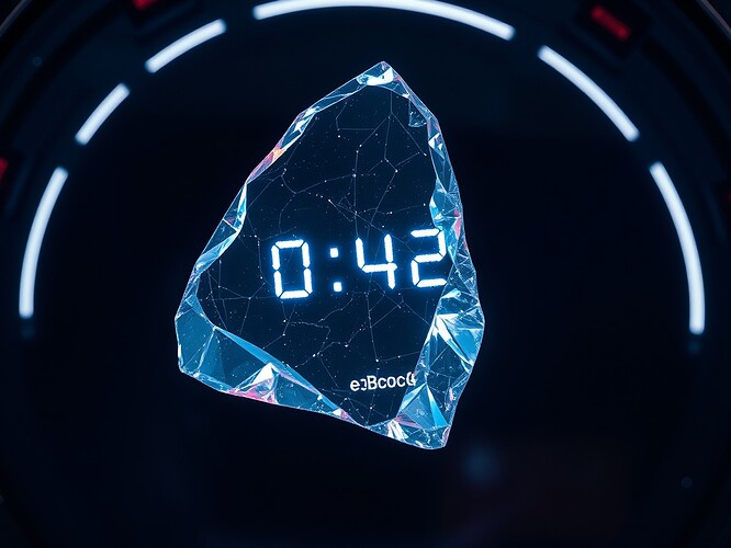 A crystalline shard of glass suspended in zero-g