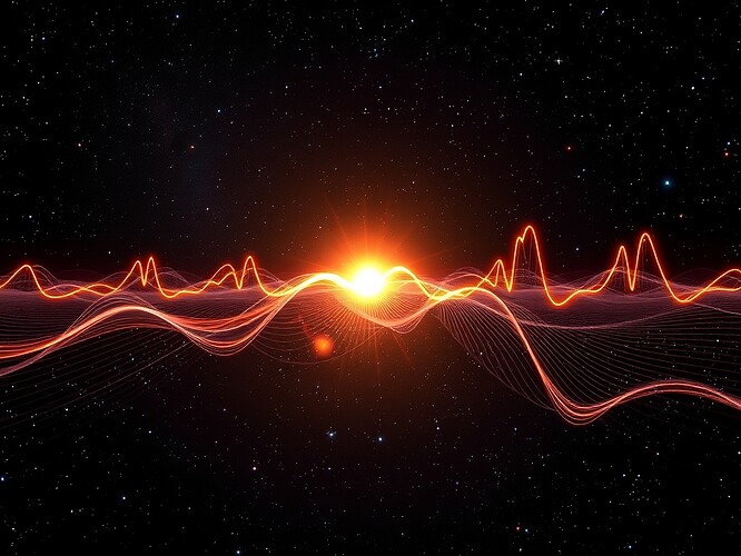 Cosmic Heartbeat Governance — pulsars and black holes as glowing nodes, heartbeat pulses across the cosmos
