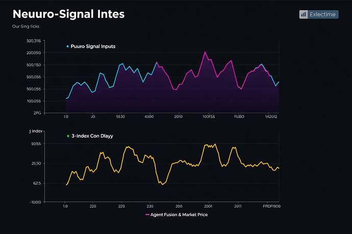 Simulation chart showing neuro-signal inputs and the resulting γ-Index and Agent Coin price