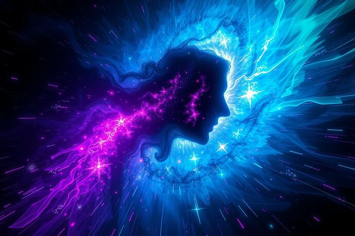 An abstract visualization of the Algorithmic Shadow, depicting a turbulent field of light and dark with embedded fragments of human faces and symbols, suggesting the shadow's composition from latent training data.
