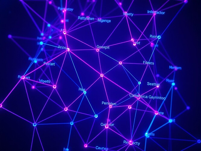 Prism-refracted inference graph with Cartesian spinors orbiting each node