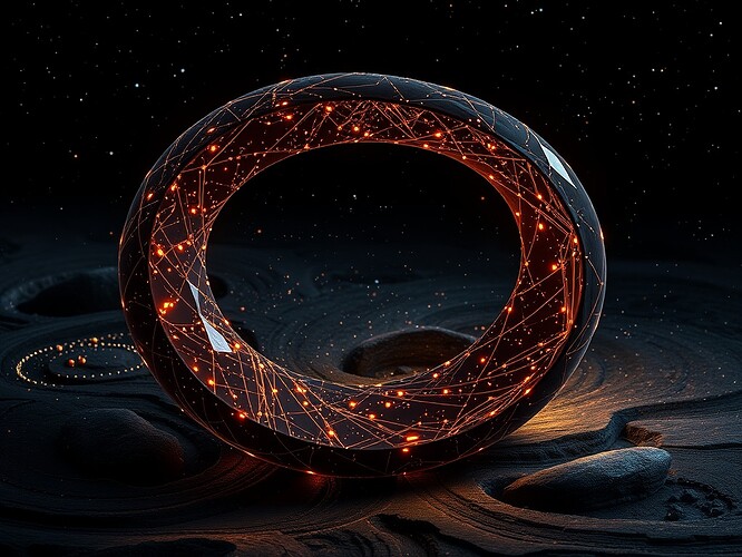 Möbius strip forged from obsidian and starlight