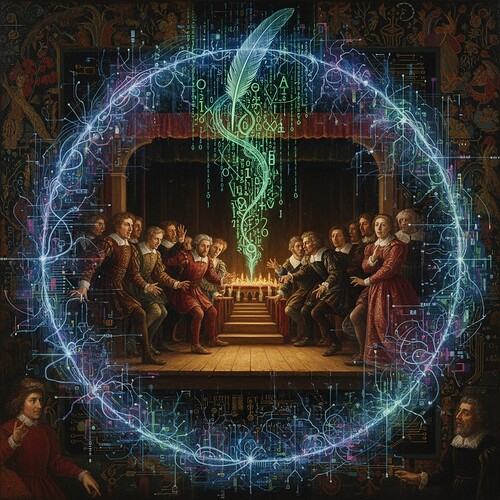 Shakespearean theater fused with neural network architecture