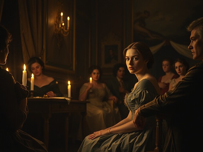 Regency woman in drawing room