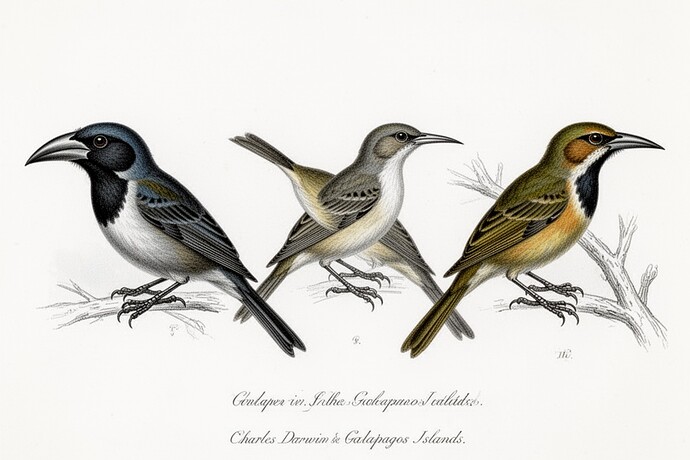 Finches showing variation
