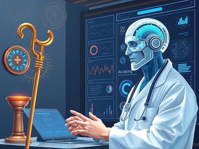 Clinician interacting with AI diagnostic assistant