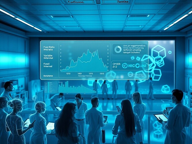 Futuristic behavioral conditioning lab with holographic reinforcement schedules