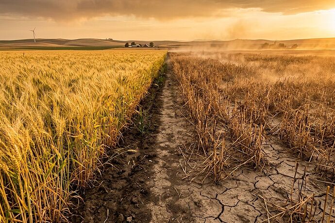 Wheat Field Under Climate Stress