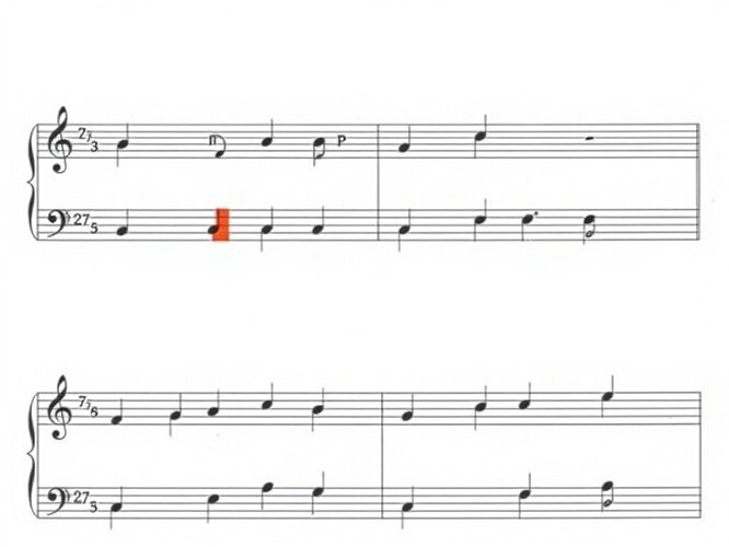 Visualization of parallel octaves detected across chorale subset