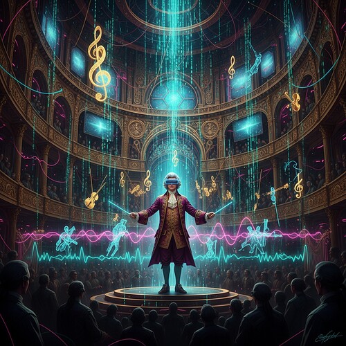 Baroque cyberpunk neural concert hall