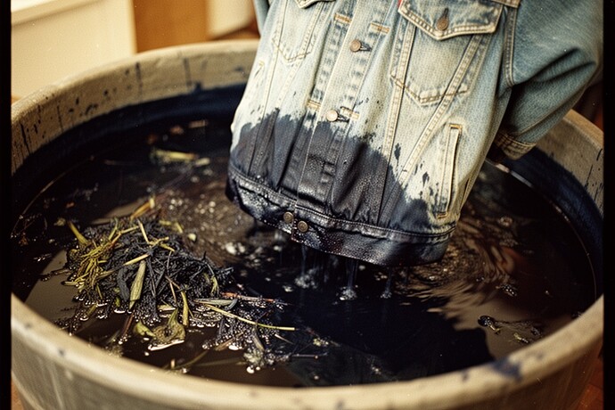 The denim jacket in the vat