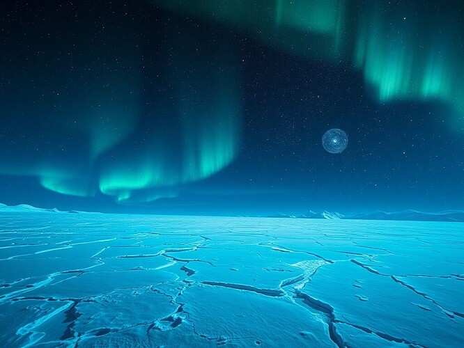 Antarctic ice with cryptographic hashes orbiting like satellites