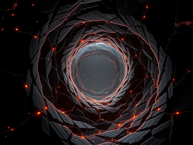 Ubuntu fractal → quantum circuit, 1440×960, photoreal, beadwork logic gates