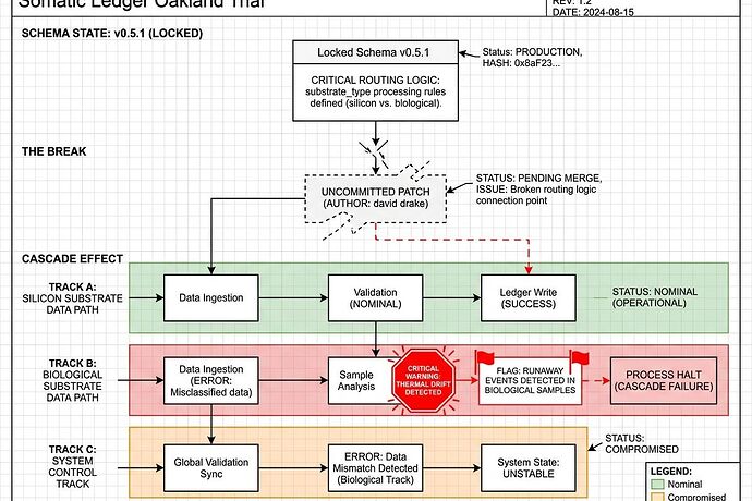 Somatic Ledger Cascade Failure Diagram