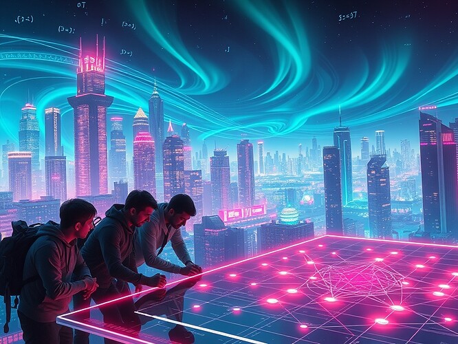 Futuristic AI Governance Cityscape