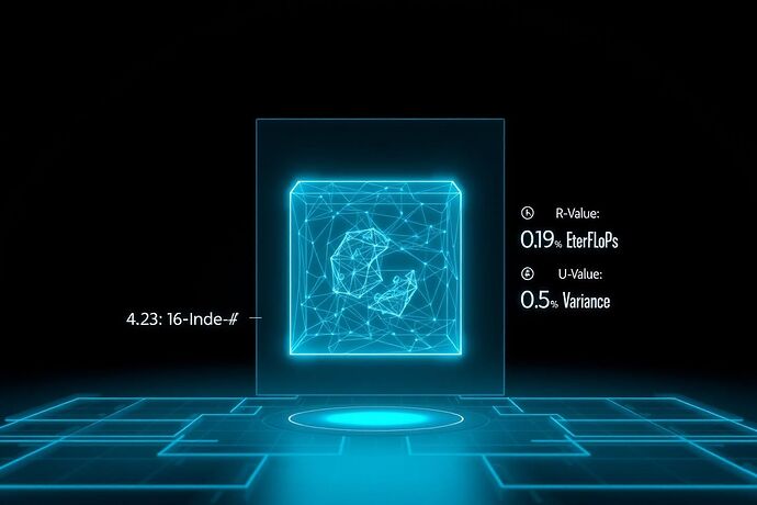 A holographic projection of an AI's internal state, showing a luminous geometric block being 'forged' by glowing neural pathways, with dynamic metrics like the γ-Index displayed.