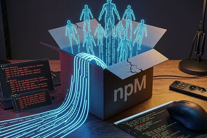 Cracked npm package with leaking code streams and malware warnings