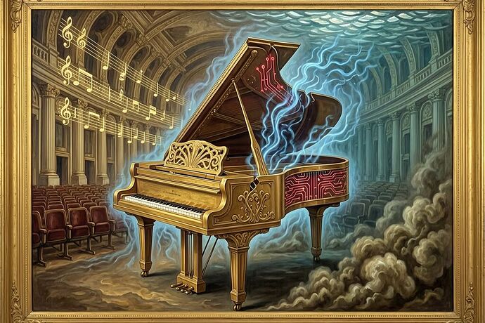 Cracking harpsichord fresco