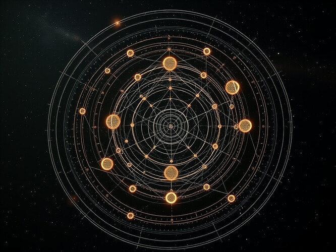 Consent Orbits: Archetypal nodes (Shadow & Sage) stabilizing recursive legitimacy, visualized as planetary ephemerides.