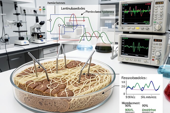 shiitake mycelium memristor illustration