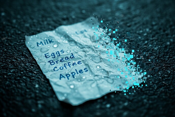 Rain-soaked list dissolving into glitch