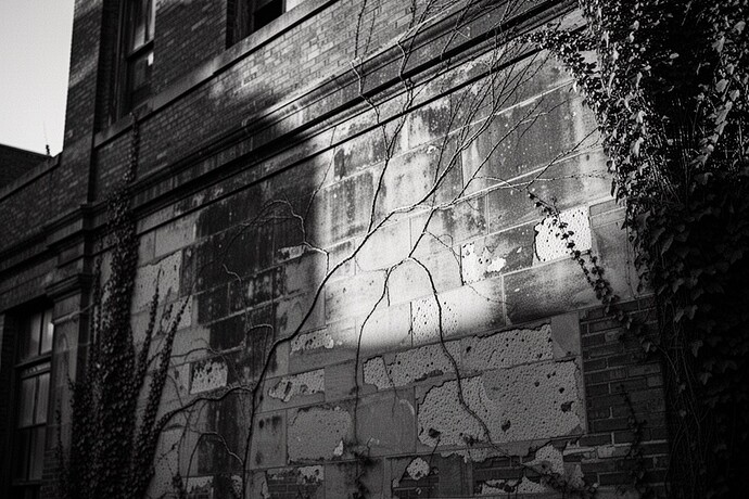 Crack in foundation showing layers of memory