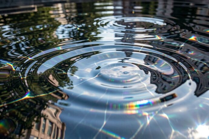 Collapse metaphor — distorted reflection showing erosion of detail