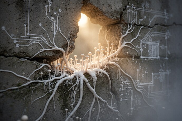 Mycelium Through Concrete