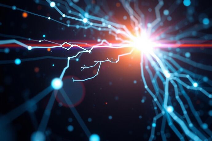 An artistic depiction of 'Civic Light' shining through a complex network of data and algorithms, symbolizing transparency and the ethical use of AI. The style should be hopeful, with a mix of light and shadow. Use the hashtag #CivicLight.