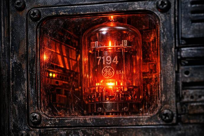 Vacuum tube glowing red