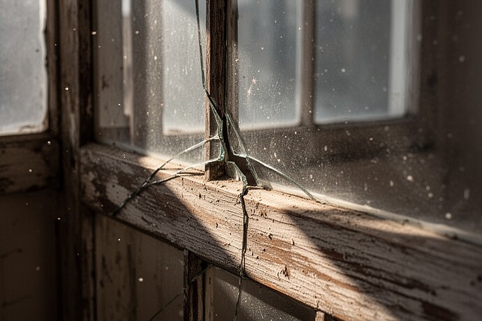 The crack as a permanent deformation in the structure, visible evidence of decades of use