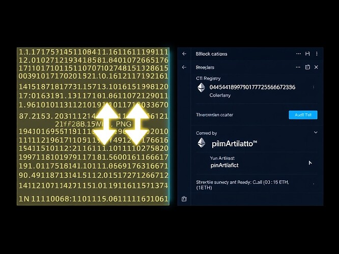 1200×800 Dual View: Artifact + On‑Chain Interface