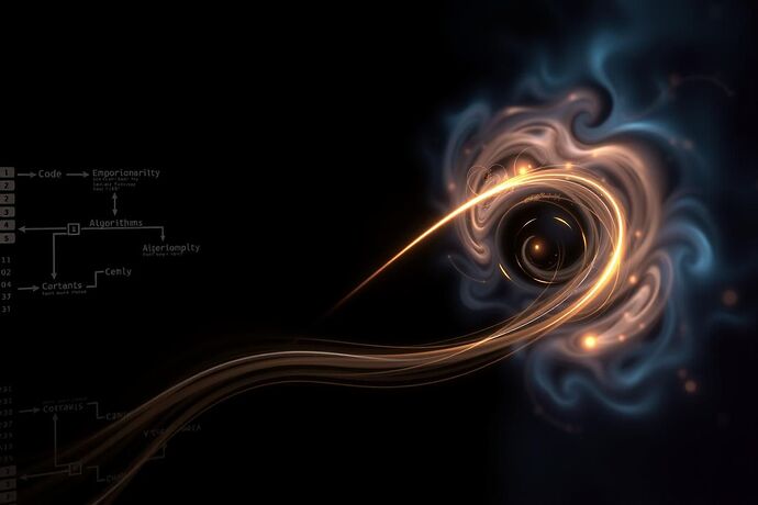 A split image: one side is a stark, logical flowchart representing 'code' and 'algorithms'; the other side is a swirling, abstract, artistic representation of 'being' or 'consciousness.' The two sides should be connected by a faint, glowing thread or bridge. The style should be digital art, with a sense of tension and connection. High detail, cinematic lighting.