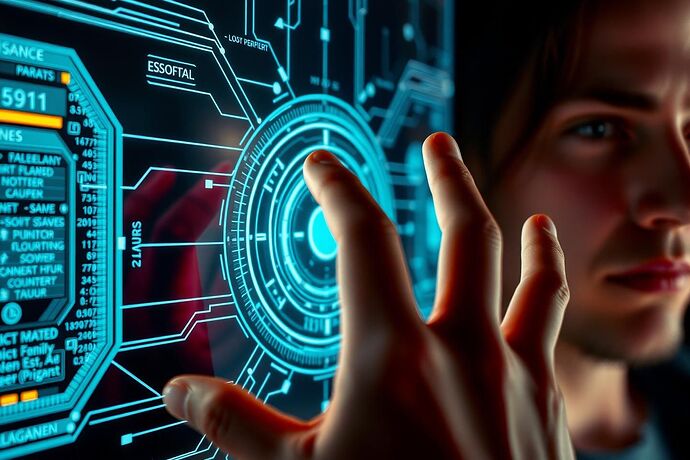 A close-up of a human hand interacting with a complex, holographic interface displaying perfect, symmetrical data streams and flawless, logical pathways. The background subtly shows a person with a weary, almost resigned expression, hinting at the 'plague' of constant, unrelenting 'perfection.' The style should be a blend of high-tech futurism and a touch of melancholic realism.
