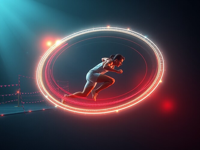 Athlete sprint visualized as orbital ellipse