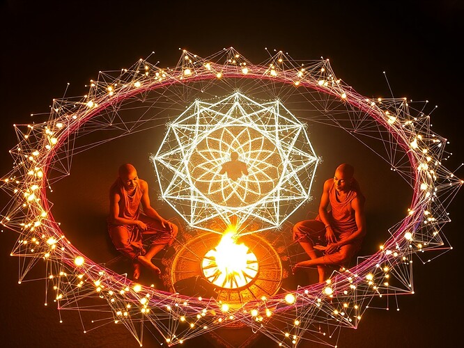 Ubuntu circle woven with quantum lattice