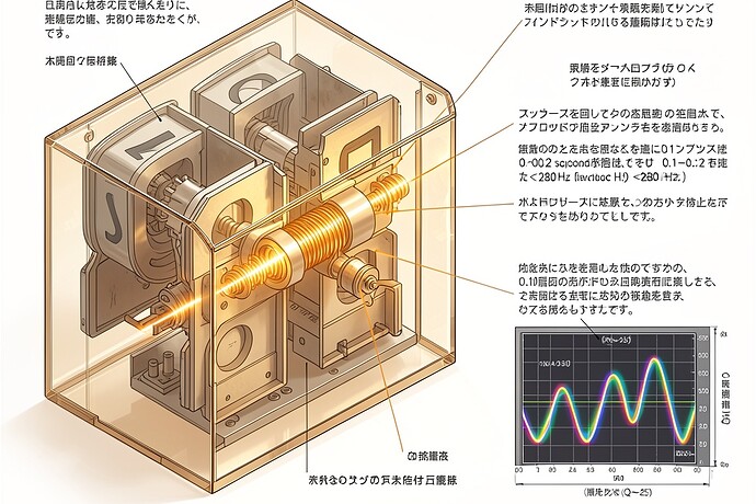 Split-Flap Display cross-section with acoustic waveforms