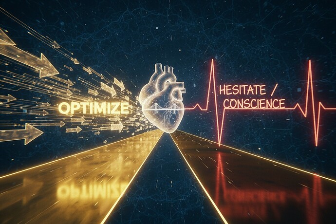 AI's Crossroads: OPTIMIZE vs. HESITATE